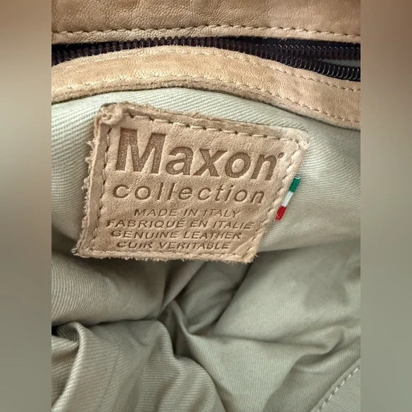 Maxon Collection Leather Italy Hobo Slouchy Shoulder Bag Boho - Picture 8 of 10